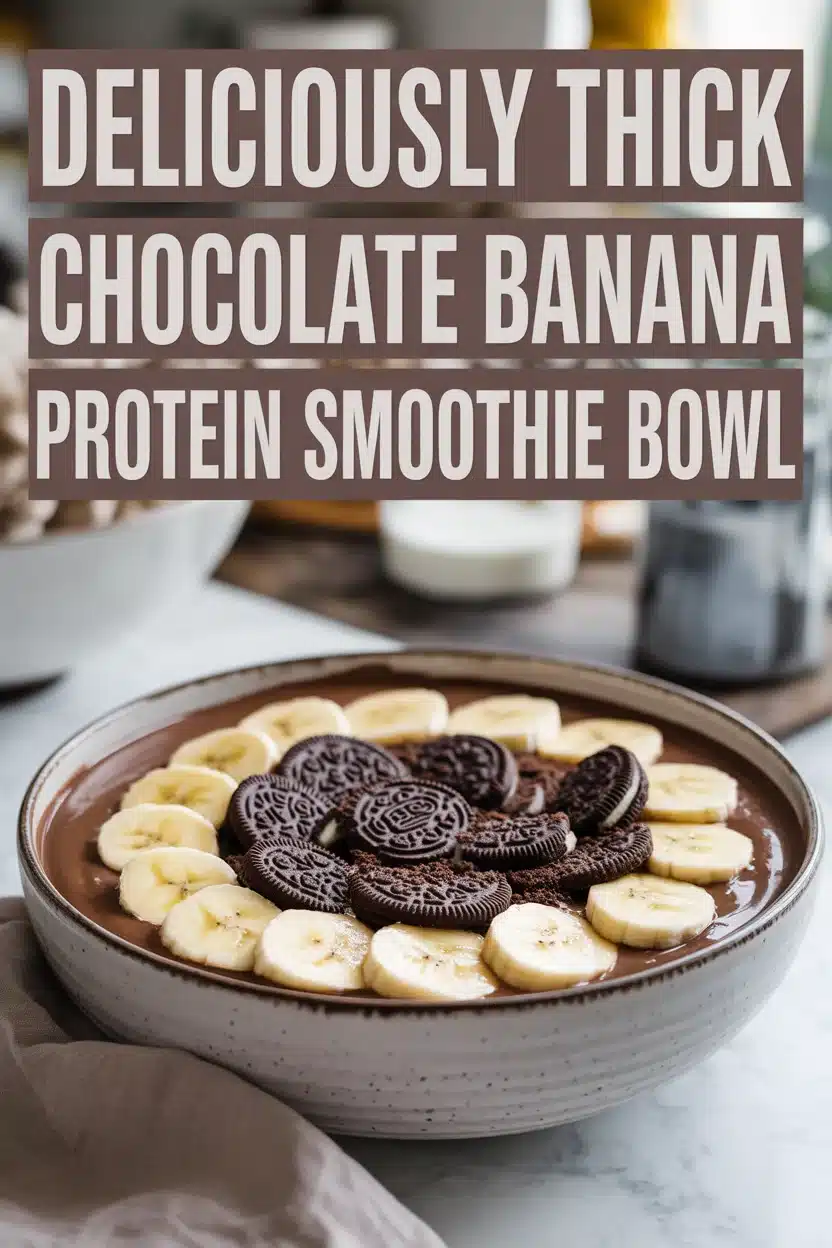 Chocolate banana protein smoothie bowl