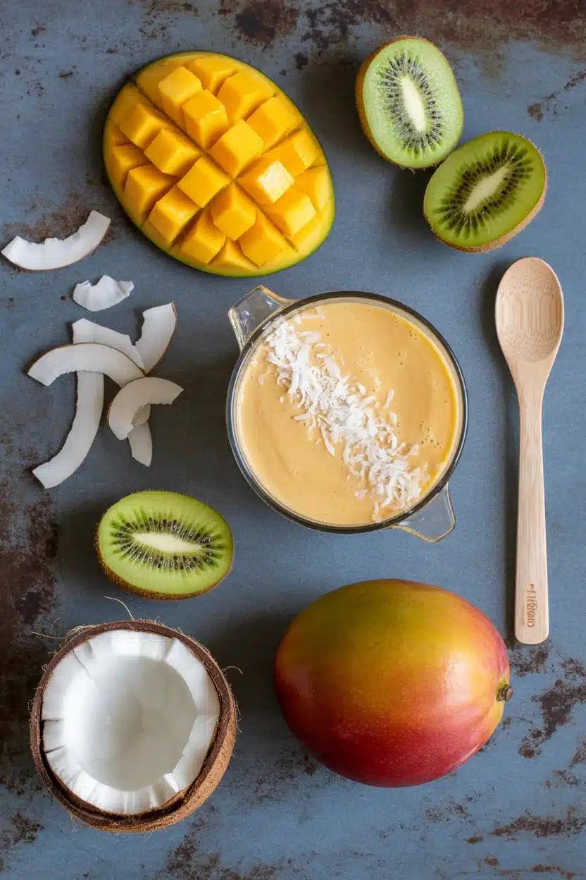 Mango pineapple smoothie bowl