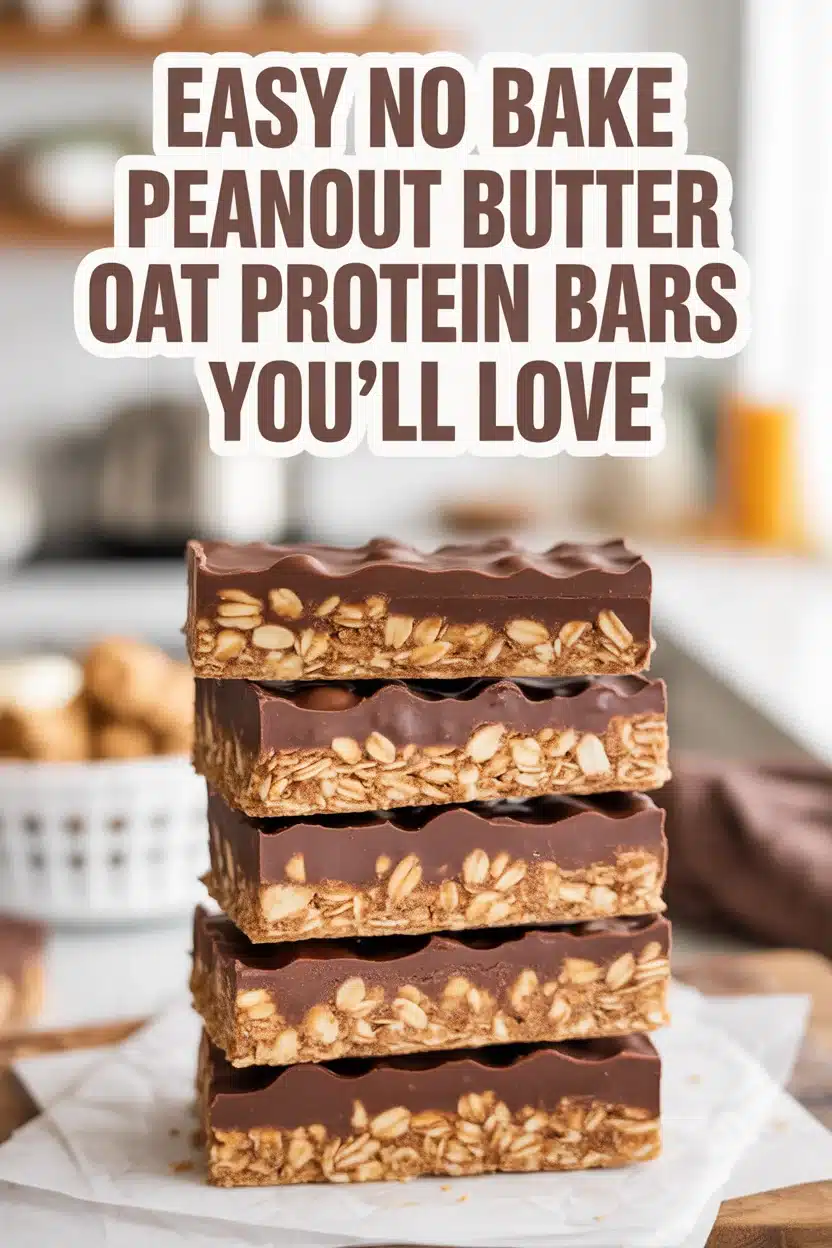 Easy No Bake Peanut Butter Oat Protein Bars You’ll Love