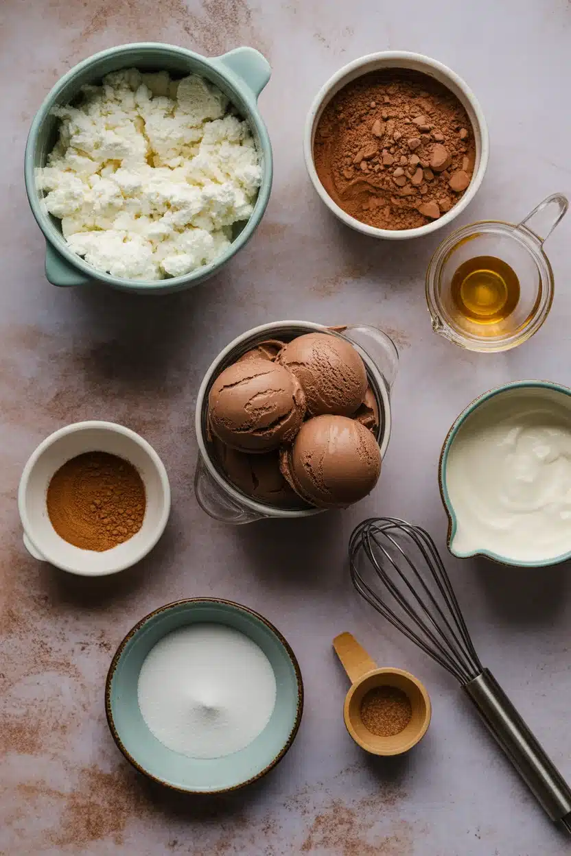 Chocolate cottage cheese ice cream alternative