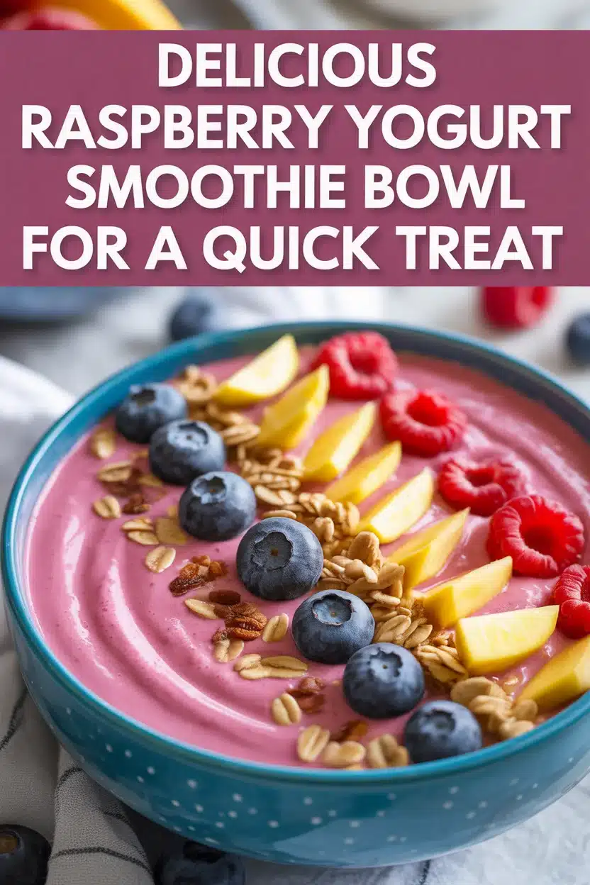 Delicious Raspberry Yogurt Smoothie Bowl for a Quick Treat