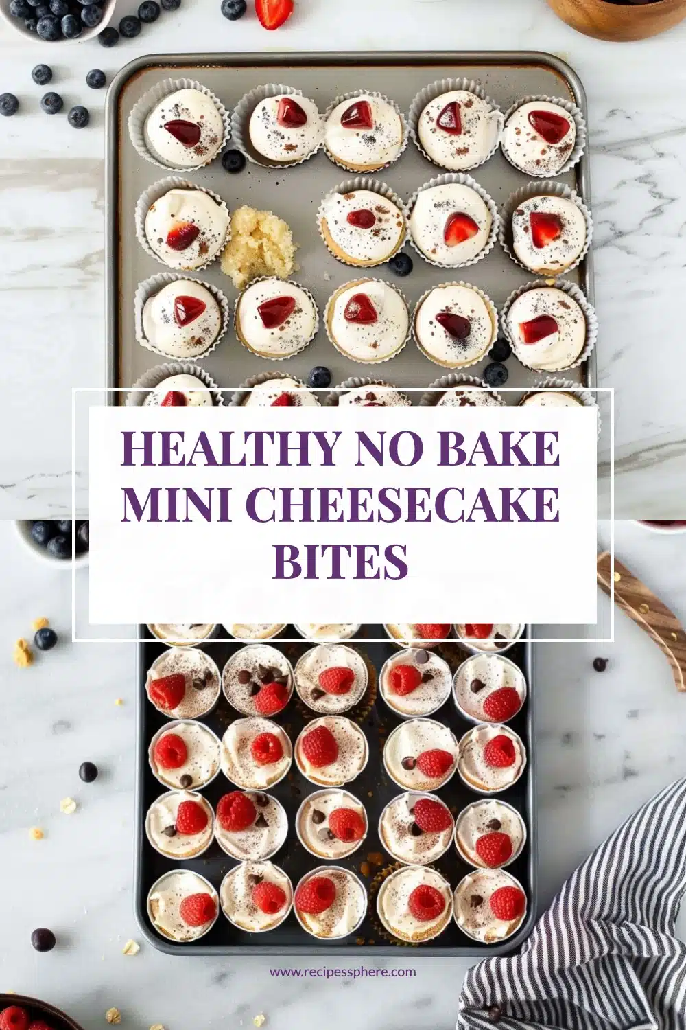 Healthy No Bake Mini Cheesecake Bites