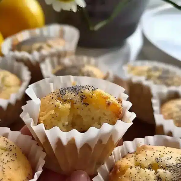 Healthier Lemon Poppy Seed Protein Muffins 6 Healthy lemon poppy seed protein muffins fresh out of the oven
