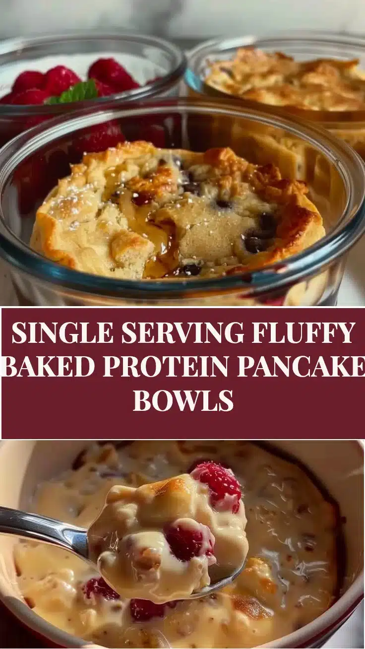 Single Serving Fluffy Baked Protein Pancake Bowls